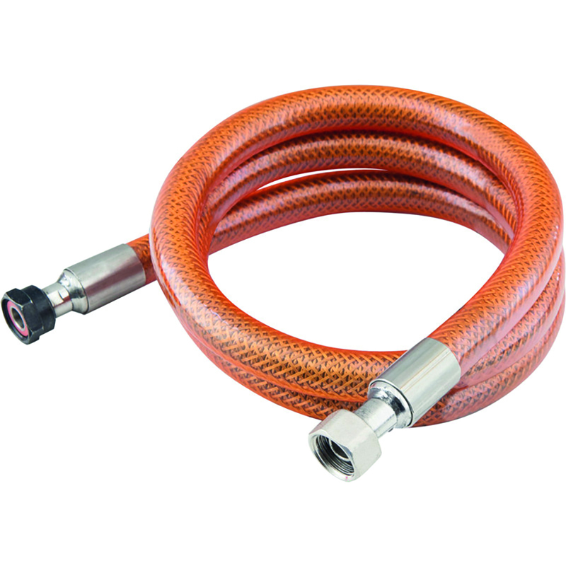 TUYAU DE GAZ BUTANE PROPANE INOX 8X15 1.50 M ILLIMITE EMBOUTS VISSES