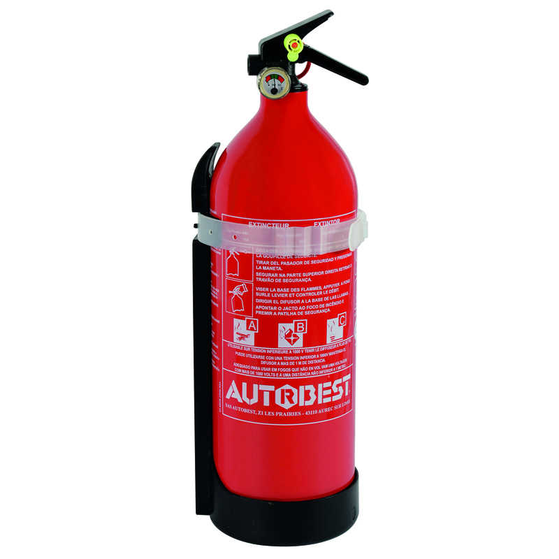 EXTINCTEUR 2 KG POUDRE NF AVEC MANO ET SUPPORT