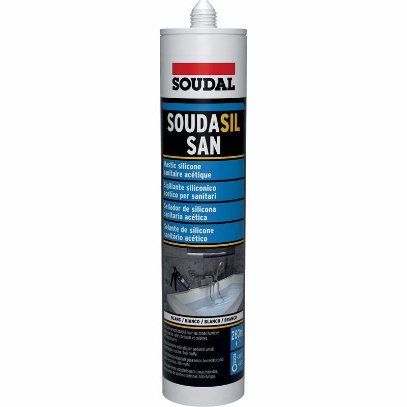 CARTOUCHE MASTIC SILICONE SANITAIRE BLANC